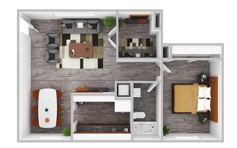 a1 floor plan  1 bedroom with 2 baths  1192 square feet